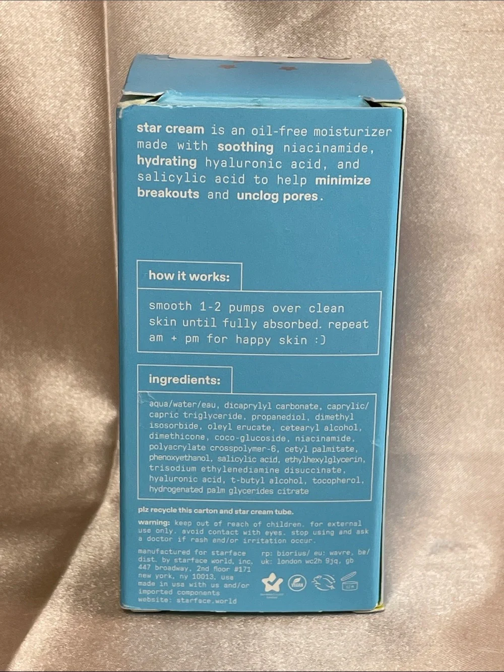 Star Cream + Salicylic Acid Lightweight Hydrating Moisturizer - NIB